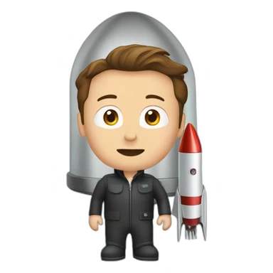elon musk with a rocket going out of the bottom sticker