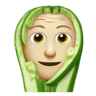 Emoji with cucumber eyes sticker