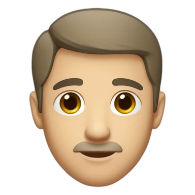 A Russian guy with a very short haircut like a dreak, brown eyes  sticker