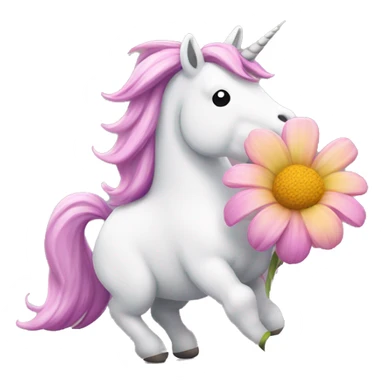Unicorn pooping flowers sticker