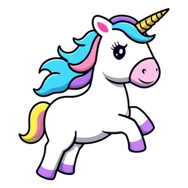 playful unicorn riding a donkey sticker