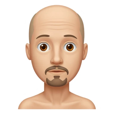 Hombre delgado piel clara sin cabello con perilla sticker