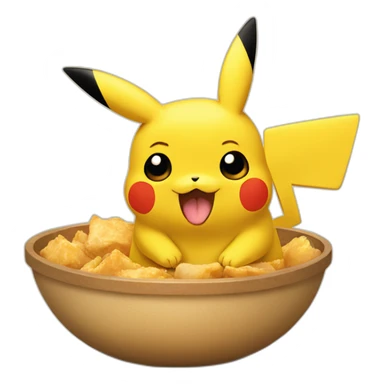 Pikachu qui mange du poulet  sticker