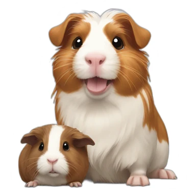 Guinea pig with dog sticker