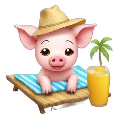 cute-pig-on-vacation sticker