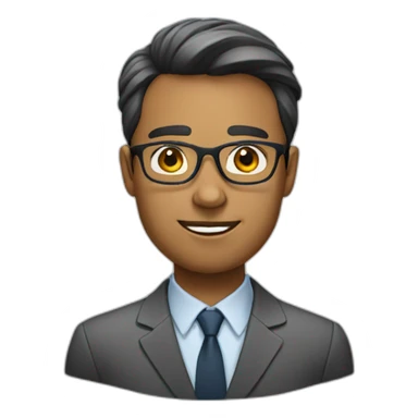 office worker with glasses sticker