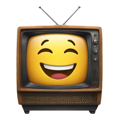 A tv with a happy face star inside sticker