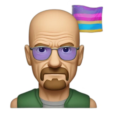 walter white with the transexual pride flag sticker