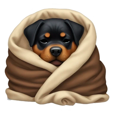 Rottweiler sleeping in blanket sticker