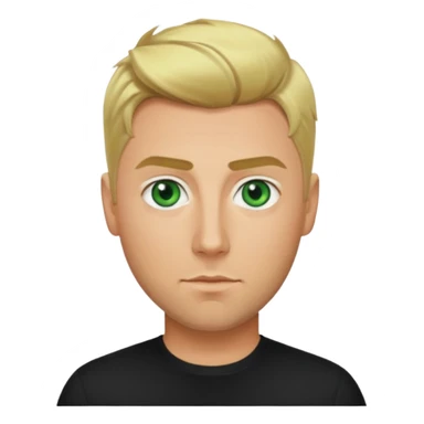 Lance Bass green eyes, blonde hair, black shirt sticker