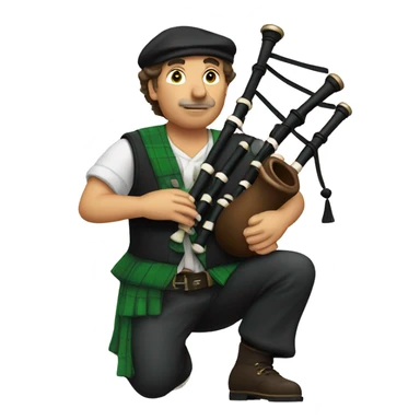 man playing bagpipes sticker