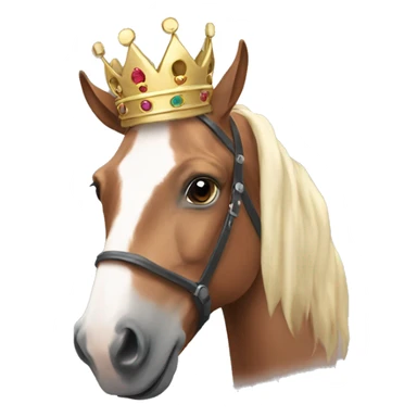 Horse wearing a crown sticker