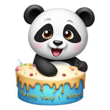 Cute panda wishing happy Birthday  sticker