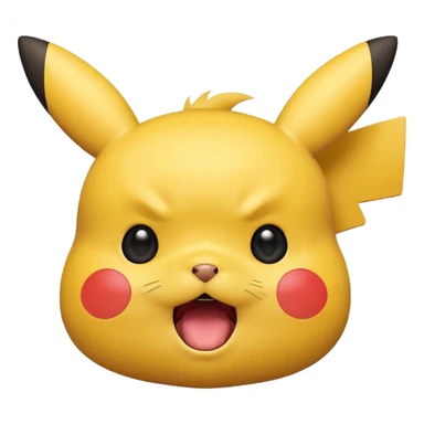 Shocked pikachu with mouth open no smile  sticker