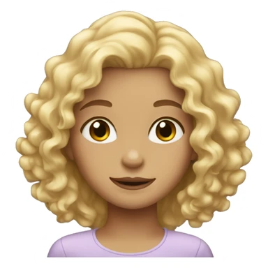 girl with curly blonde hair sticker