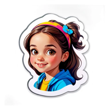 realistic portrait of girl sticker