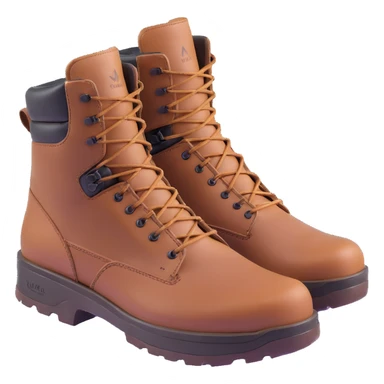 Lowa military tactical hiking boots, rugged brown leather sticker