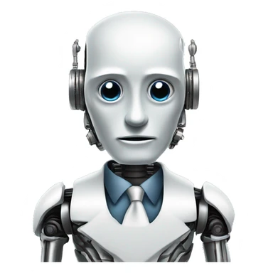 rich looking robot IA business gpt helping lazy busy owners with leads sticker