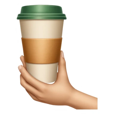 A emoji, ultra-clean and high-resolution, showing a single hand extended forward holding a paper cup, inspired by Michelangelo’s “Creation of Adam”. sticker