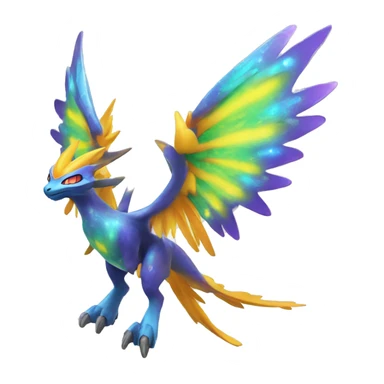 Celestial Colorful Vibrant Colors Flying Futuristic Fakémon-Legendary-Pokémon-Creature Full Body sticker