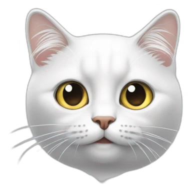 chat blanc avec des yeux averon  sticker