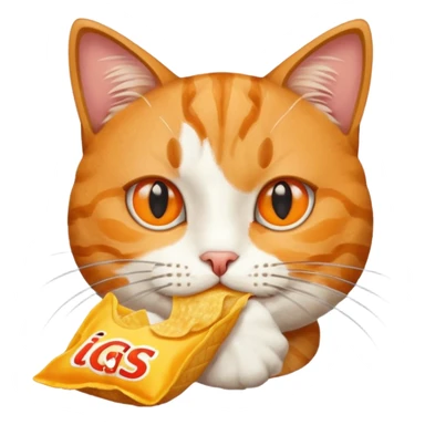 Chat qui mange du chips sticker