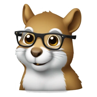 Squirrel with glasses typing on keyboard sticker