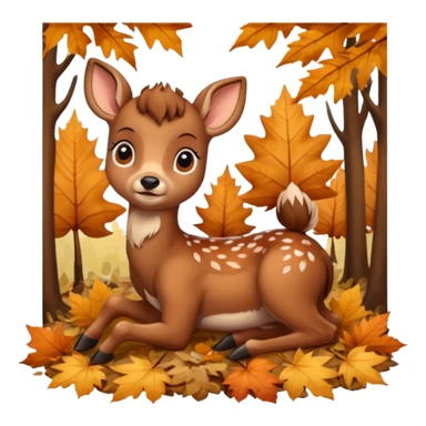Baby deer bambi in autumn  sticker