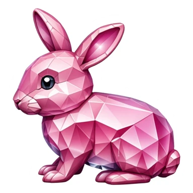 bunny made of crystals pink sticker