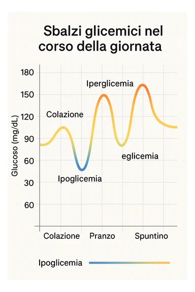 Sbalzi glicemici con grafico italiano sticker