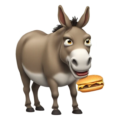 fat donkey eating burgers sticker