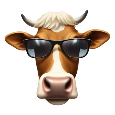cow with sunglasses sticker