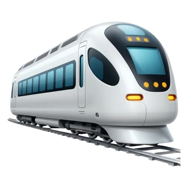 futuristic white train, apple style emoji, inspired by reference image sticker