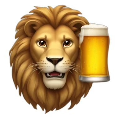 lion and beer sticker