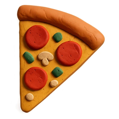 claymation style pizza slice sticker