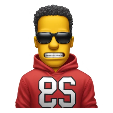 Bart Simpson wearing a red Chicago bulls hoodie  sticker