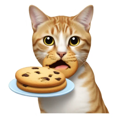 cat eating a cookie sticker
