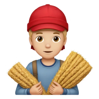Boy helping farm – Red cap, carrying hay


 sticker