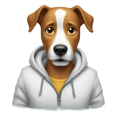 Cold dog and man sticker