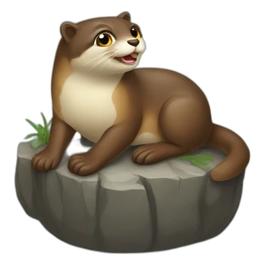 Chat sur un loutre sticker