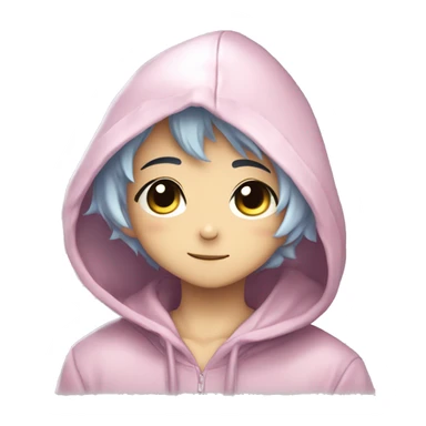 Cute Kawaii Beautiful Gorgeous Sparkly Shiny Blushing Anime Style Catboy With Pretty Hair And Hoodie sticker