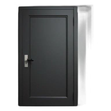 Large windowless rectangular matte black door whitek handle and a vertical BCD sight Adjace sticker