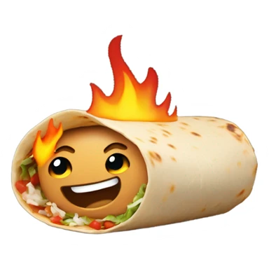 A burrito on fire sticker