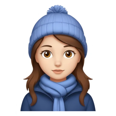 Niña  pequeño ojos castaños, pelo castaño, ropa invierno sticker