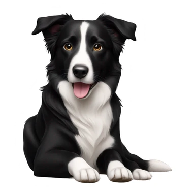 A border collie mixed with black lab black and white sticker