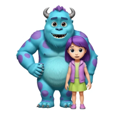 monsters inc sulley with small girl sticker