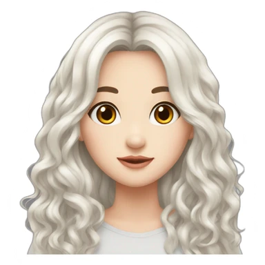 Beautiful girl,Black hair,wavy hair，long hair,White skin,oval face,Black eyes,Chinese sticker