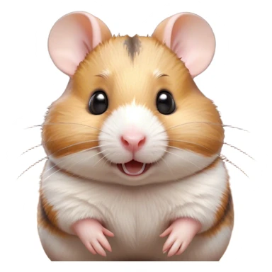 Cinematic Comical Brown and White Banded Hamster Portrait Emoji, Head tilted dramatically with an exaggeratedly amused expression, featuring a striking fur with bold brown and white banded patterns, wide, expressive dark eyes filled with playful disbelief, Simplified yet hilariously expressive features, highly detailed, glowing with a slightly sassy glow, high shine, dramatic yet playful, stylized with an air of cheeky mischief, bright and endearing, soft glowing outline, capturing the essence of a spirited and over-the-top hamster, so meme-worthy it feels like it could side-eye its way into internet fame instantly! sticker