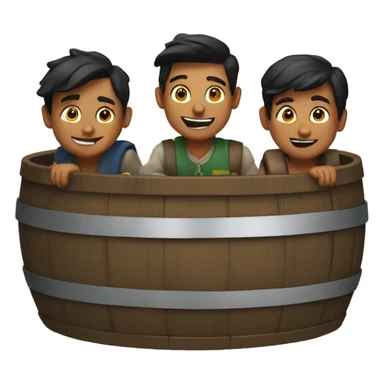 3 boys in a barrel sticker