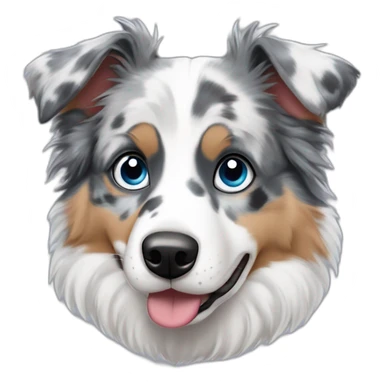 blue merle australian sheperd with different coloured eyes sticker